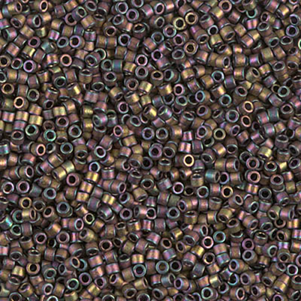DB1055 Matte Metallic Gray Dusk Gold Iris Delica 11/0 - Quantity: 5 grams