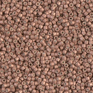 DB1165 Galvanized Matte Muscat 11/0 Miyuki Delica beads in matte warm muscat brown cylinder seed beads