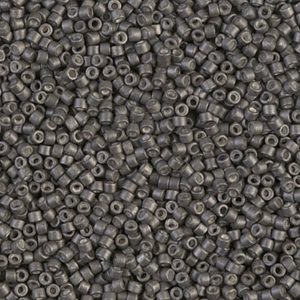 DB1175 Galvanized Matte Graphite 11/0 Miyuki Delica beads in dark metallic graphite gray seed beads