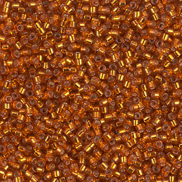 DB1333 Dyed Silver Lined Burnt Orange Delica 11/0 - Quantity: 5 grams