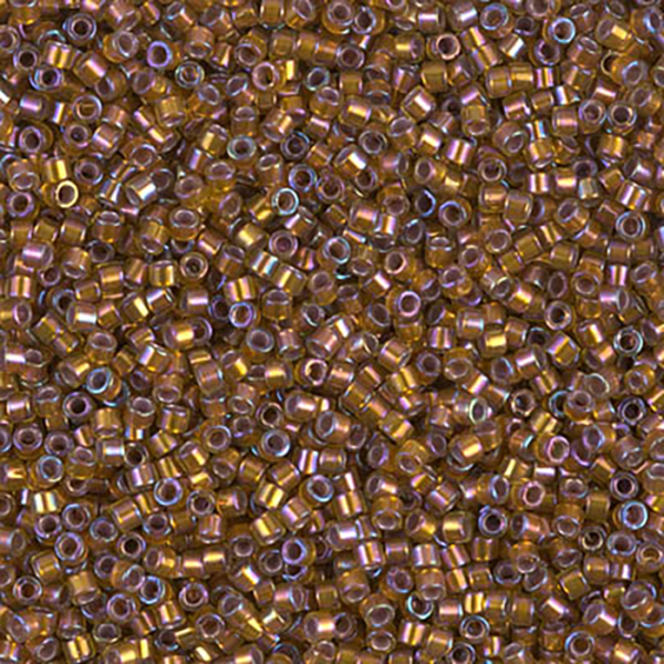 DB1691 S/L Glazed Dk Saffron AB Delica 11/0 - Quantity: 5 grams