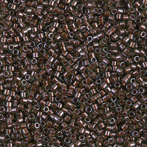 DB1710 Copper Pearl Lined Olive Delica 11/0 - Quantity: 5 grams