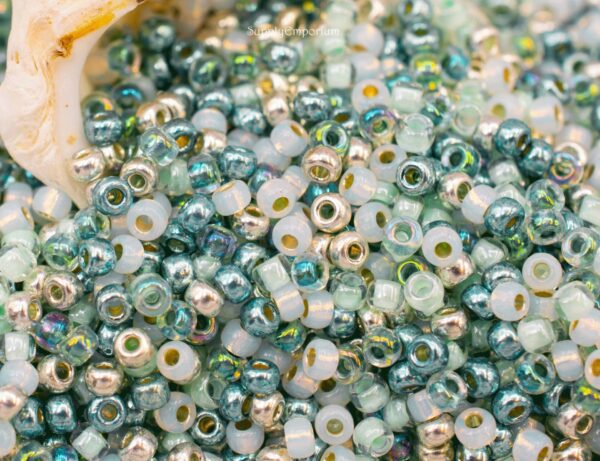 8/0 Beach Wedding 8 Mixed Brands Seed Bead Mix - Quantity: 15 Grams - 5338R