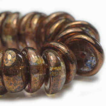 4x8mm Transparent Copper Czech Piggy - 25 pieces - 4018R