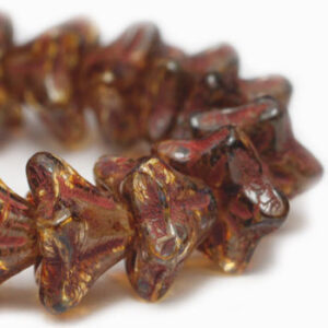 5x8mm czech bell flower topaz picasso beads