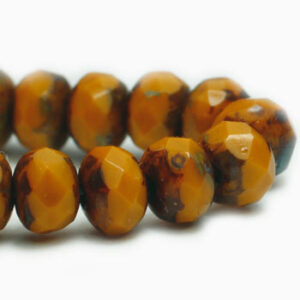 3x5mm czech rondelle pumpkin picasso 30 pieces