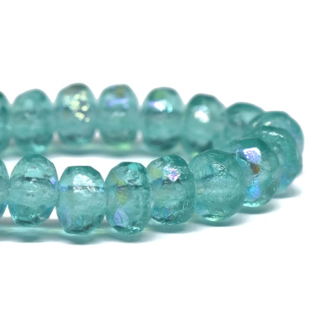 2x3mm Etched Tiffany AB Czech Rondelle - 50 pieces - 3356R - Image 4