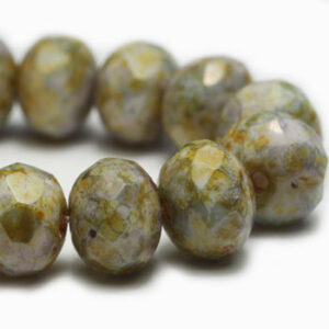 5x7mm opaque stone bronze czech rondelle beads