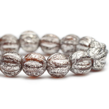 4mm Topaz Mercury Czech Melon Round - 50 pieces - 4905