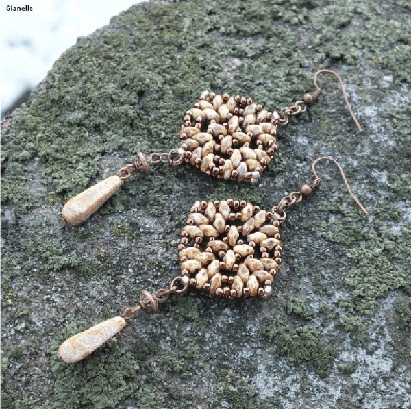 Czech Drop Beads – Etched Beige Picasso with Turquoise Wash – 20x9mm (6 Pieces) 1359 - Image 6