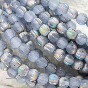 5mm Czech melon round beads matte alexandrite vitrail