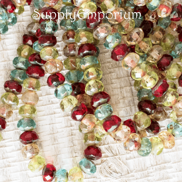 Czech Rondelle Beads – Transparent Picasso Mix – 3x5mm (30 Pieces) 1644 - Image 3