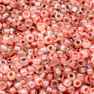 6/0 Miyuki seed beads in soft floral tones of blush pink, coral, peach, and delicate pastel hues