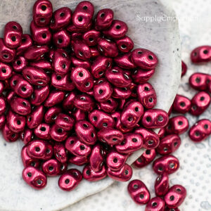 2.5x5mm sueded gold lily pad Czech SuperDuo two hole beads