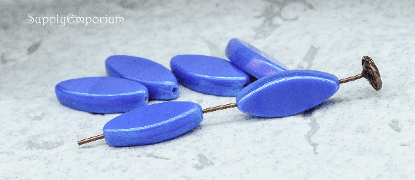 18x7mm Indigo with AB Czech Spindle - 12 pieces - 2085RA - Image 3