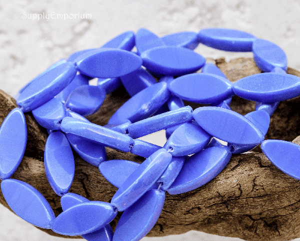 18x7mm Indigo with AB Czech Spindle - 12 pieces - 2085RA