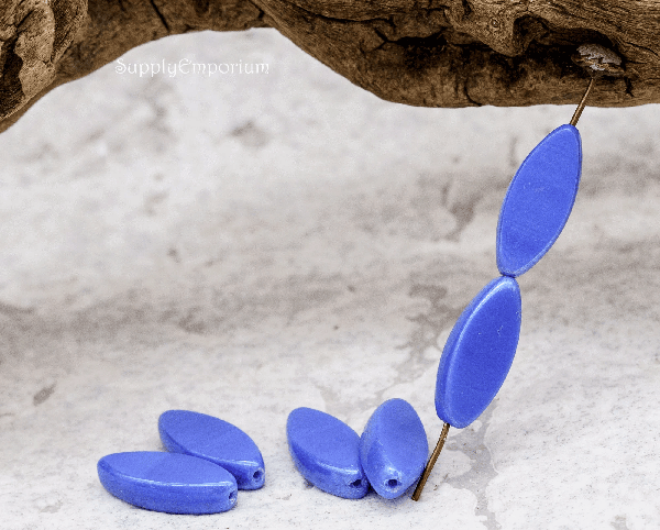 18x7mm Indigo with AB Czech Spindle - 12 pieces - 2085RA - Image 2