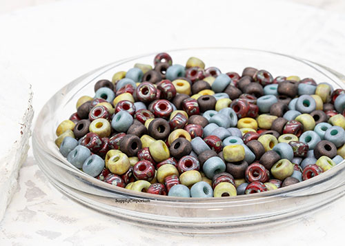 2/0 Faded Czech Matubo Seed Bead Mix - Quantity: 15 grams - 2123R