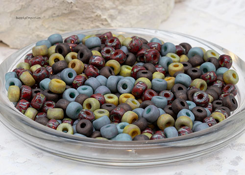 2/0 Faded Czech Matubo Seed Bead Mix - Quantity: 15 grams - 2123R - Image 3