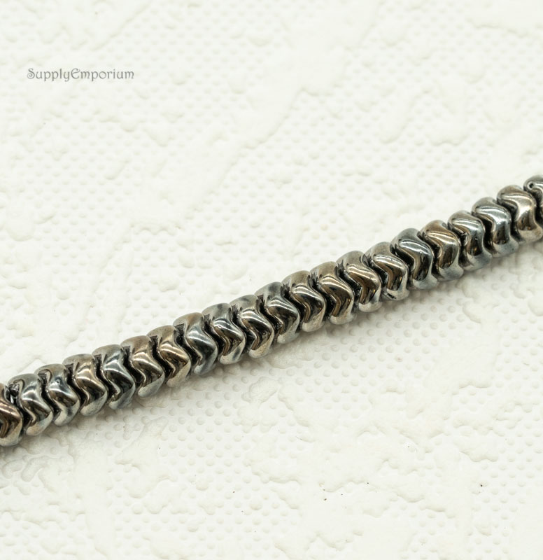 6mm Jet Chrome Czech Snake Bead - 40 Pieces - 2244 - Image 2