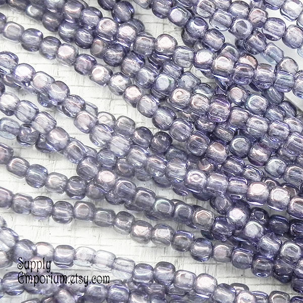 4mm Luster Trans Amethyst Cube Toho Seed Bead - Quantity: 100 pieces - 2434