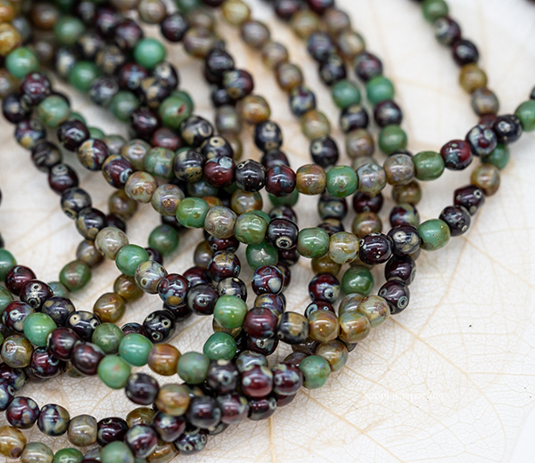 4mm Jade/Red Mix Czech Druk - 50 pieces - 2812 - Image 3