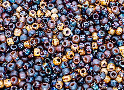 6/0 Chocolates 6 Mixed Brands Seed Bead Mix - Quantity: 16 Grams - 2830R