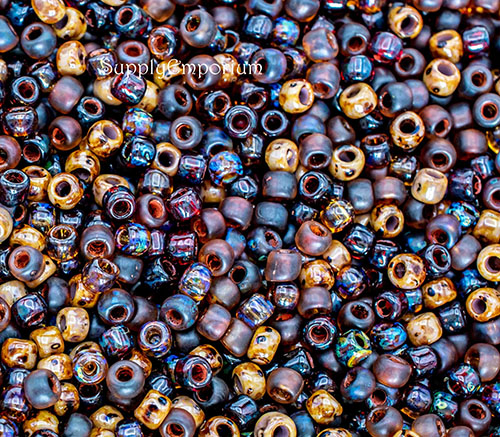 6/0 Chocolates 6 Mixed Brands Seed Bead Mix - Quantity: 16 Grams - 2830R - Image 2