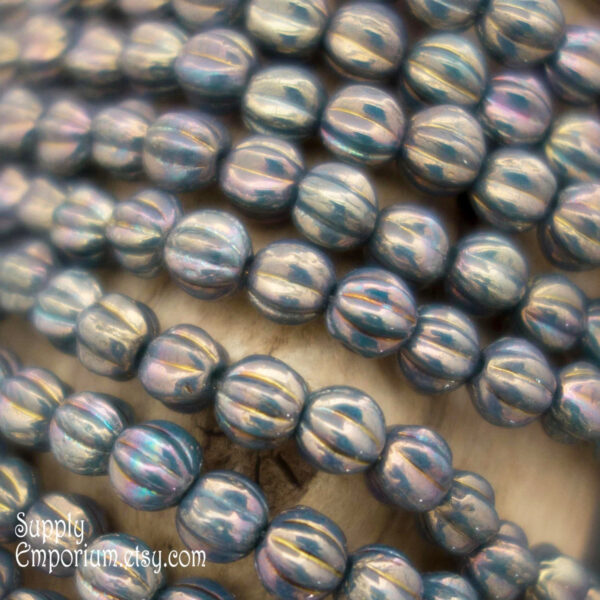 5mm Oxidized Bronze Czech Melon Round - 50 pieces - 3119 - Image 2