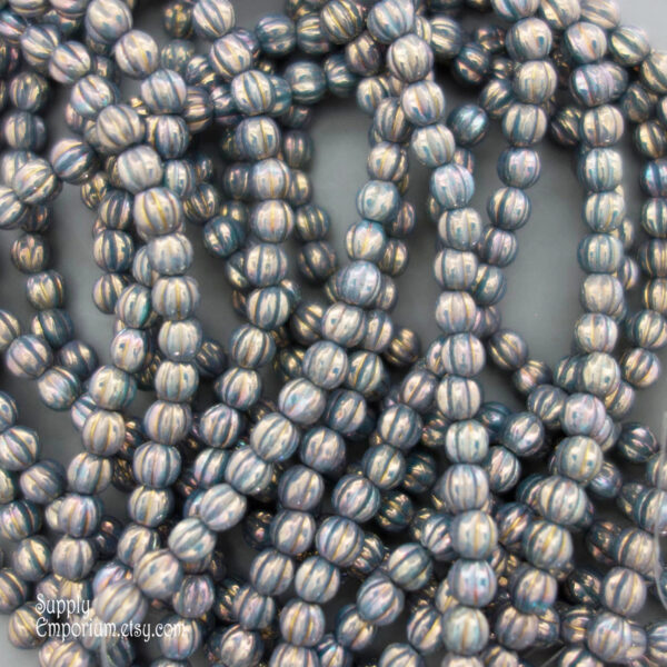 5mm Oxidized Bronze Czech Melon Round - 50 pieces - 3119