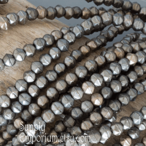 3mm matte metallic leather Czech English cut round beads