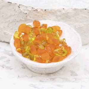 4x7mm Miyuki drop beads in bright translucent orange citrus tones