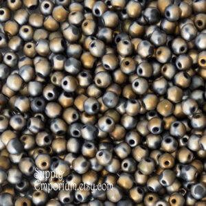 3mm matte jet Valentine full Czech druk round glass beads