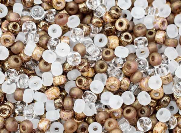 2/0 Iced Coffee Czech Matubo Seed Bead Mix - Quantity: 10 grams - 3429RR - Image 3