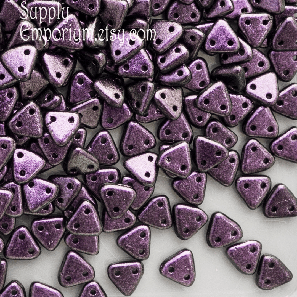 6mm Polychrome Black Currant Toho Triangle - 10 pieces - 3617