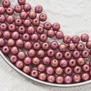 4mm chalk white vega luster Czech druk round glass beads