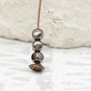 5mm black oxide Czech spacer rondelle beads dark gunmetal finish