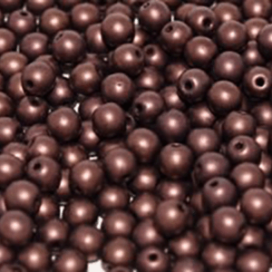 4mm czech druk round beads metallic matte vega luster