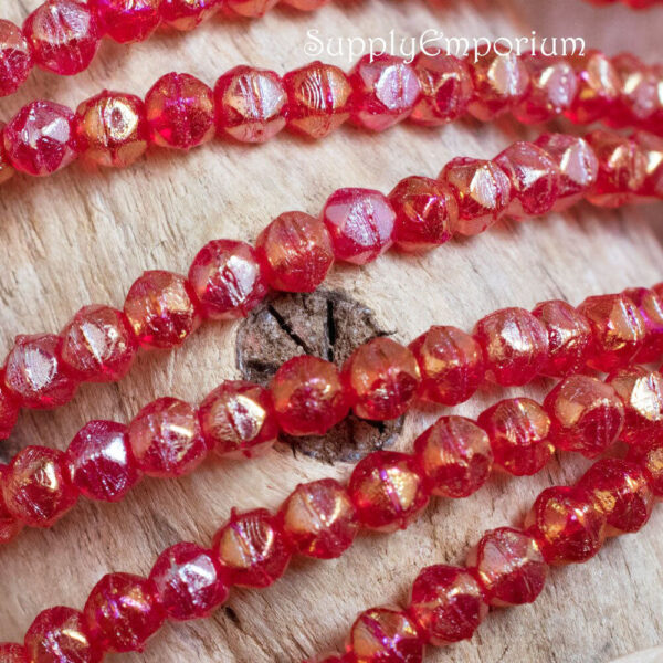 3mm Luster Iris Ruby Czech English Cut Round - 50 pieces - 4000 - Image 2