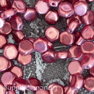 6mm czech honeycomb 2 hole beads ruby red wine