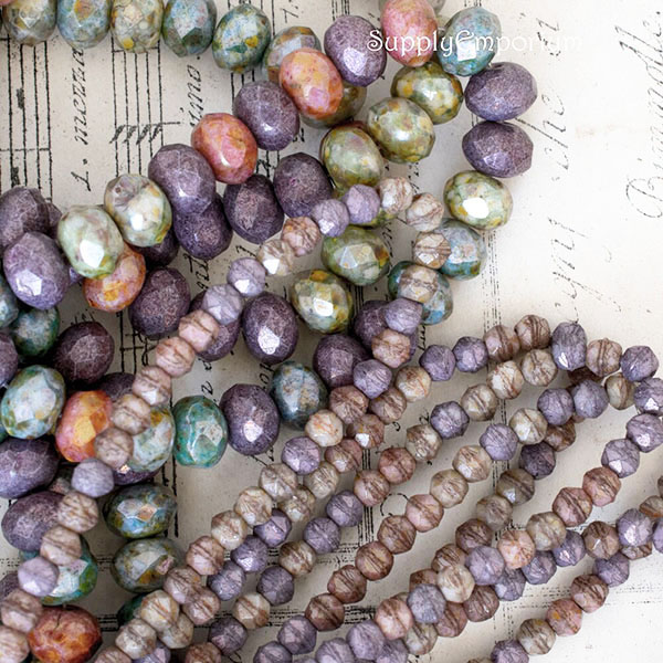 4mm Grape Apricot Willow Mix Czech English Cut Round - 50 Pieces - 4111 - Image 5