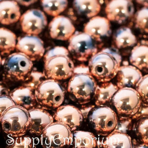 4mm czech druk round beads jet capri gold full