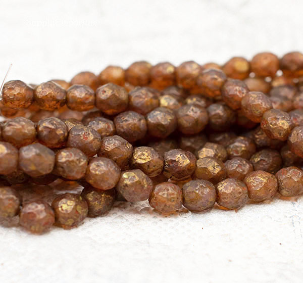 6mm Crystal Stone Copper Picasso Czech Fire Polish Round - 25 Pieces - 442 - Image 3