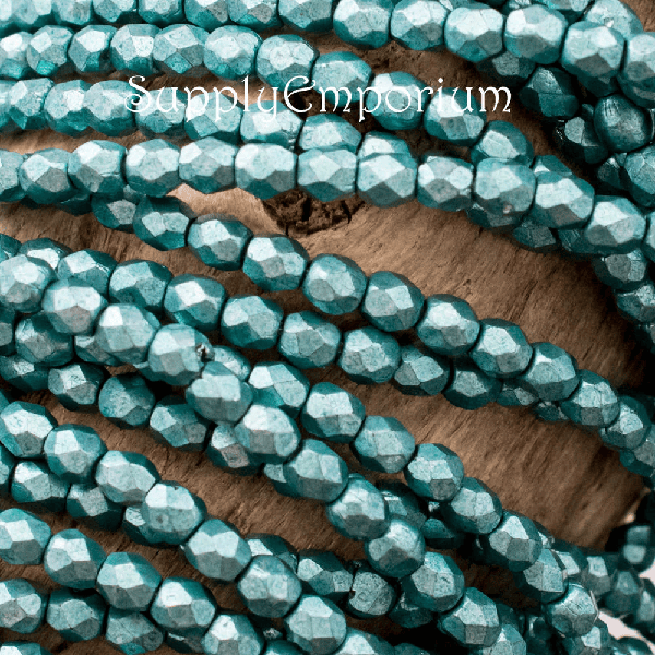 3mm Sat Metallic Island Paradise Czech Fire Polish Round - 50 Pieces - 4467 - Image 2