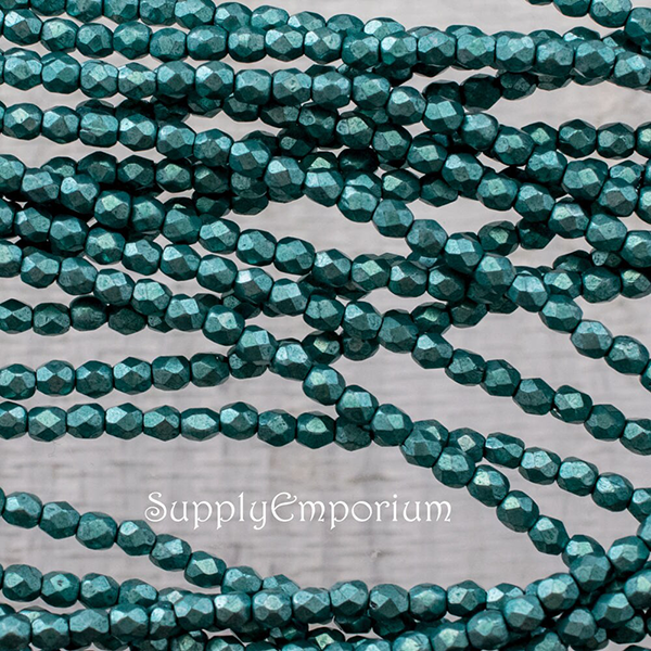 3mm Sat Metallic Island Paradise Czech Fire Polish Round - 50 Pieces - 4467 - Image 3