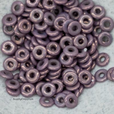 2x4mm Chalk White Lila Vega Luster Czech O Bead - 5 Grams - 4478R - Image 3