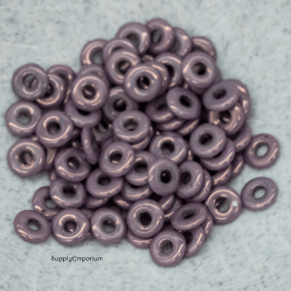 2x4mm Chalk White Lila Vega Luster Czech O Bead - 5 Grams - 4478R