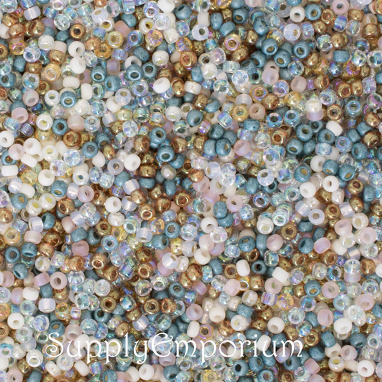 8/0 Ocean Breeze 8 Miyuki Seed Bead Mix - Quantity: 15 Grams - 4555