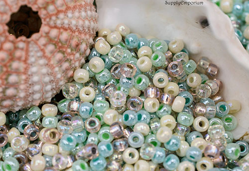 6/0 Sea Glass Miyuki Seed Bead Mix - Quantity: 15 grams - 470RR