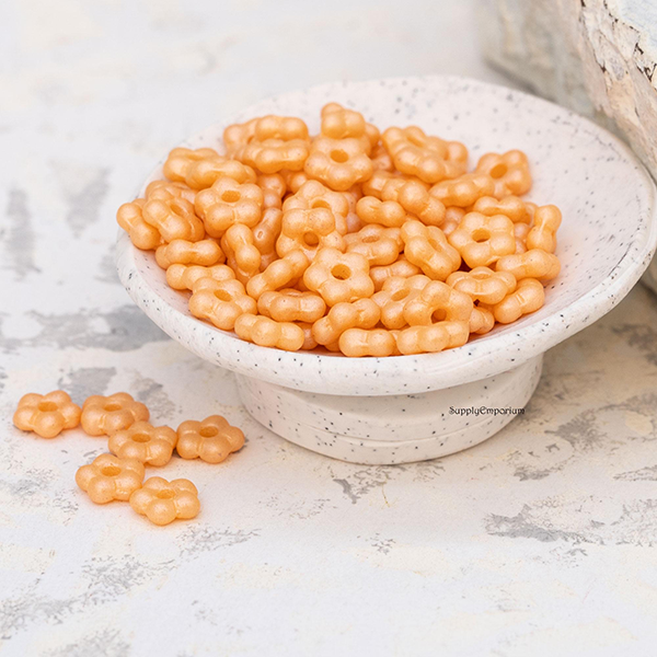 5mm Peach Czech Forget Me Not Flower - 50 pieces - 4728R